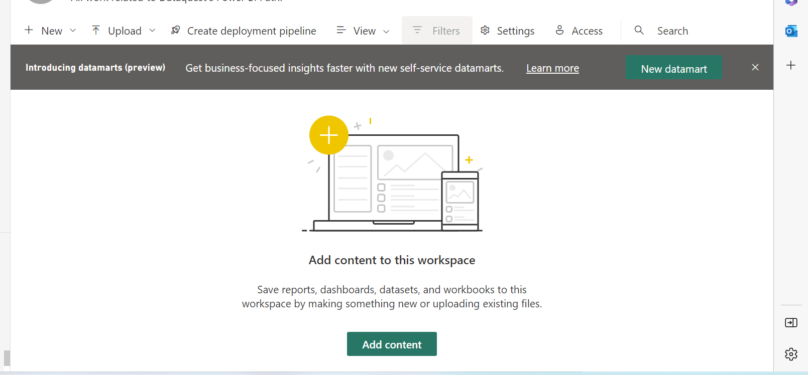 can't find "get data" in my workspace - Microsoft Fabric Community