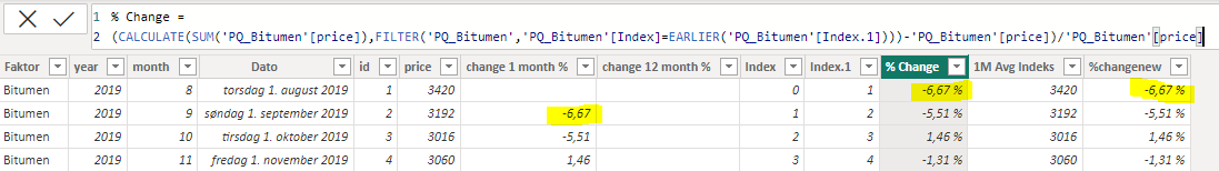 Solved: DAX - EARLIER - % change one cell down - Microsoft Fabric Community