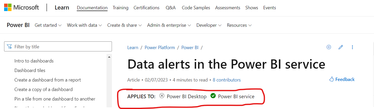 Alerts ,subscription in power bi - Microsoft Fabric Community