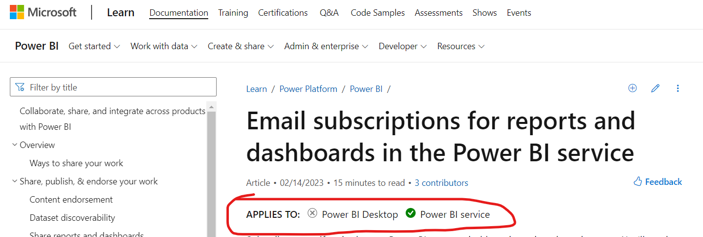 Alerts ,subscription in power bi - Microsoft Fabric Community