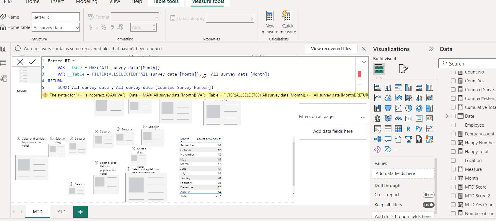 Creating a New Measure based on MTD or YTD - Microsoft Fabric Community