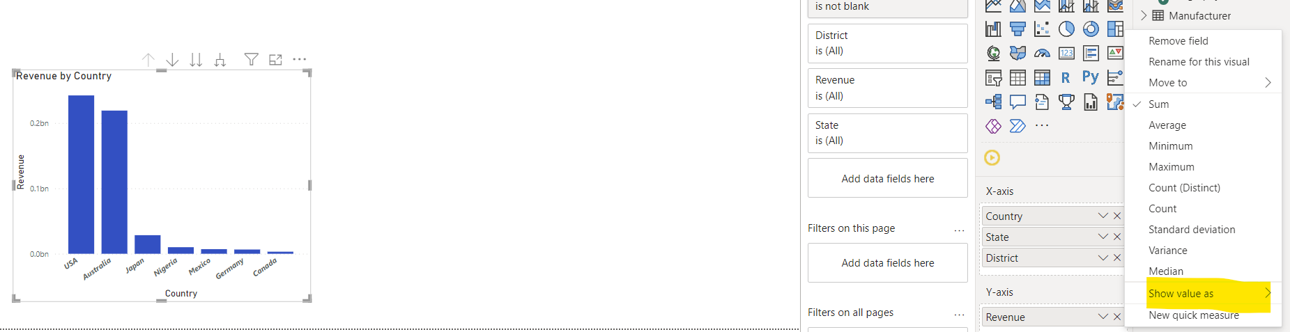 Solved: Bar Chart Does Not Show %age Values - Microsoft Fabric Community