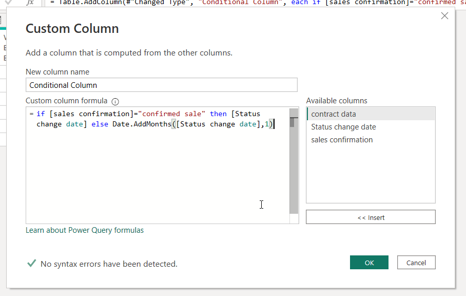 Solved: Conditional column to increase 1 month after date - Microsoft ...