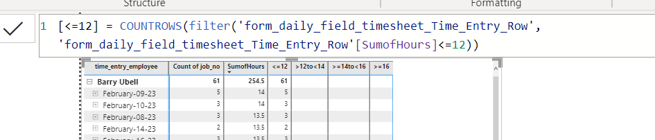 Count rows with conditions in matrix - Microsoft Fabric Community
