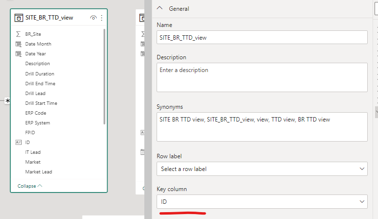 Power BI Issue: Cannot change "Key column" - Microsoft Fabric Community