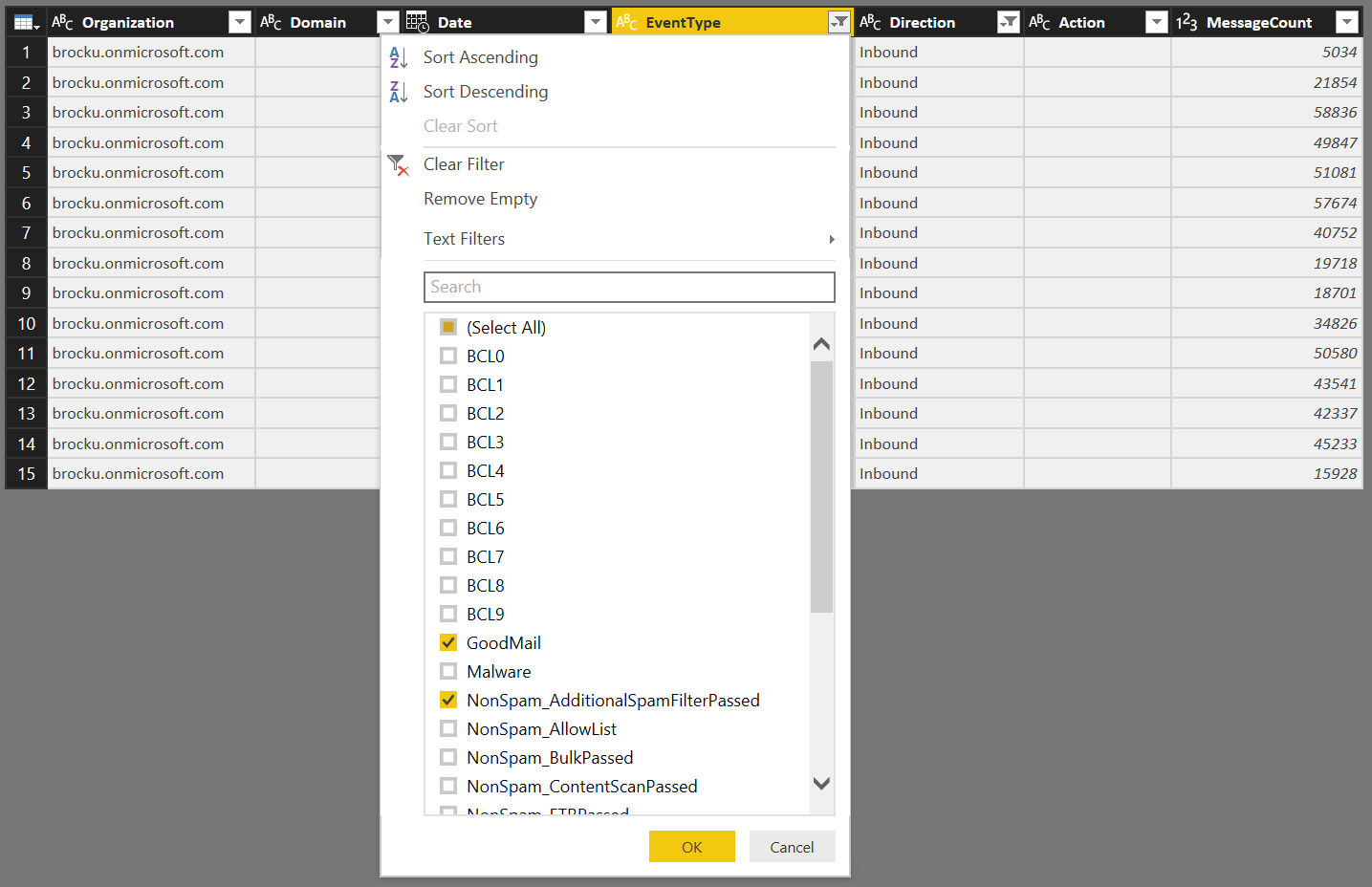 Query Editor column filter does not work with mult... - Microsoft ...