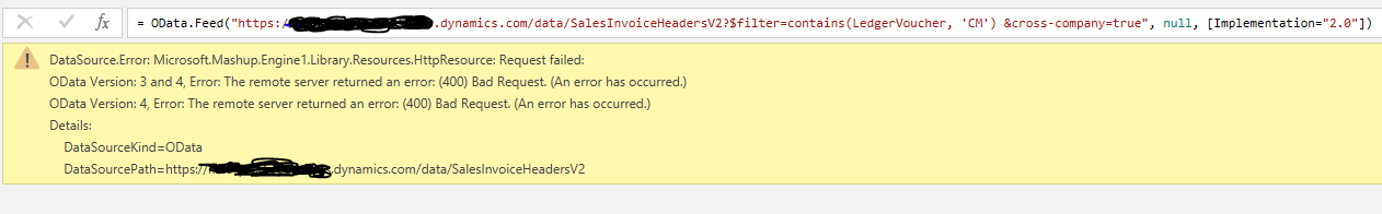 D365 Odata Error on Power BI using Filter - Microsoft Fabric Community