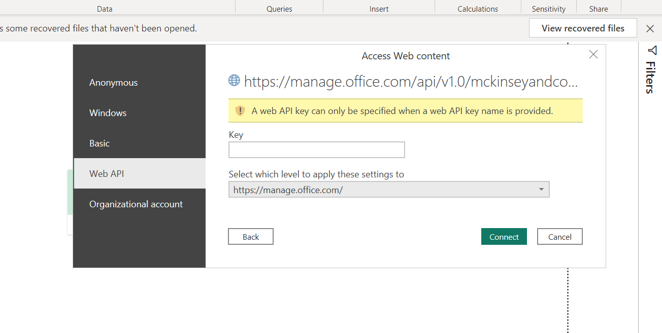Solved: Need to connect to a website url using api key - Microsoft ...
