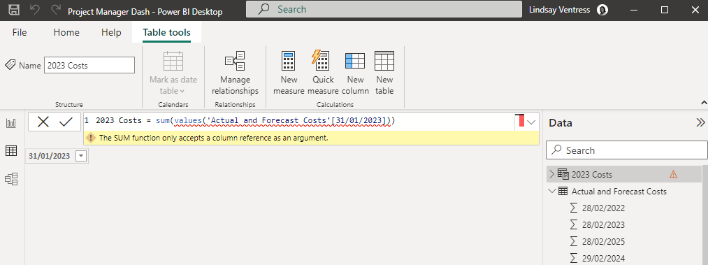 Solved: Create a Table (as a measure?) - Microsoft Fabric Community