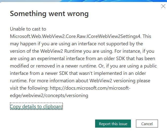 When I start Power BI app, there is an error. - Microsoft Fabric Community