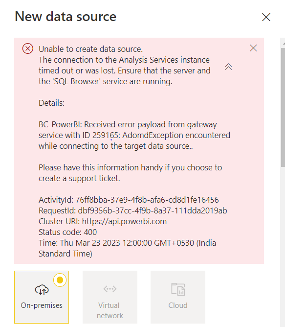 Not able to create data source for Analysis servic... - Microsoft ...