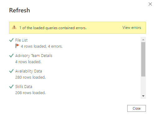 Solved: PBIX error on refresh - but no Errors in Query Err ...