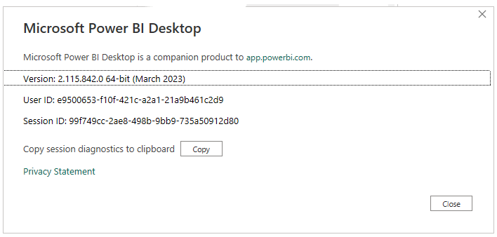 My Power BI Desktop Version