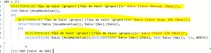 Solved: Ayuda con una formula SELECTEDVALUE - Microsoft Fabric Community