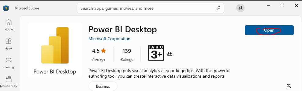 Download and Install Power BI Desktop from Microsoft Store