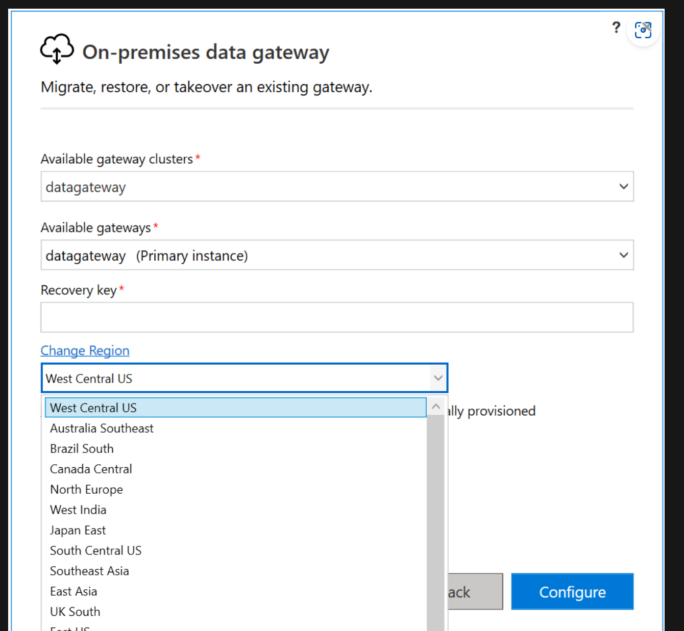 Solved: Change gateway region - Microsoft Fabric Community