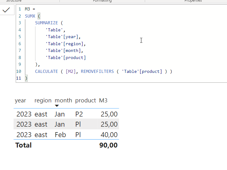 Calculated measure - Average by days and Sum by mo... - Microsoft ...
