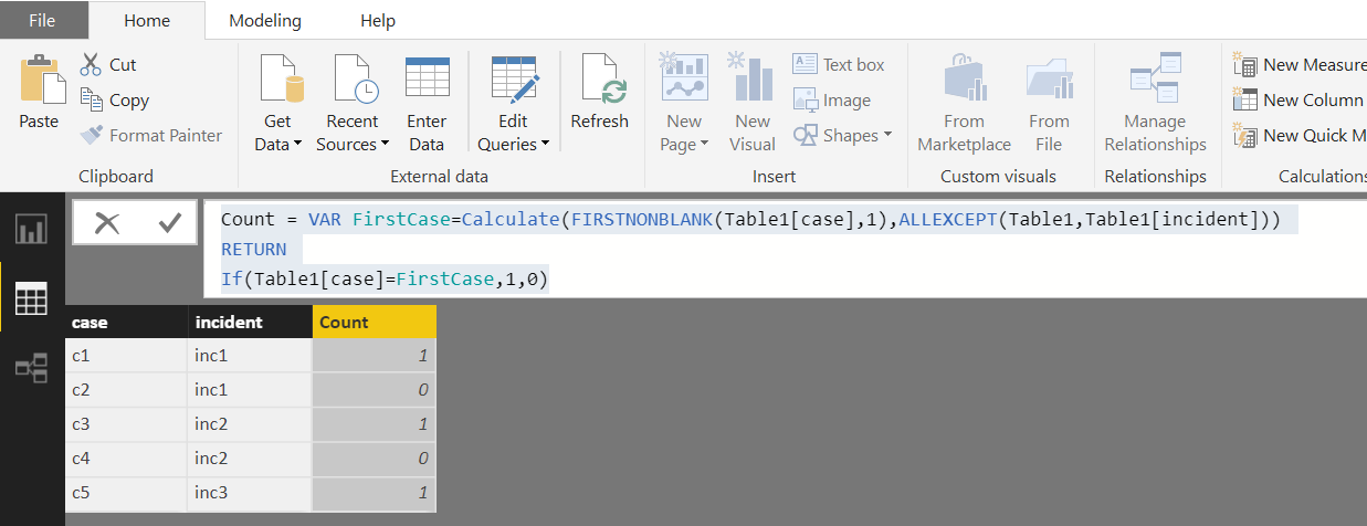 Solved: how to get only one occurrence of distinct count - Microsoft ...