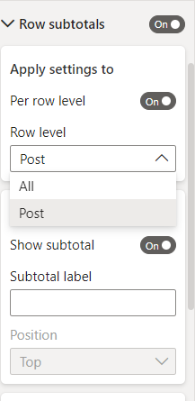Solved: Subtotal in a Matrix - Microsoft Fabric Community