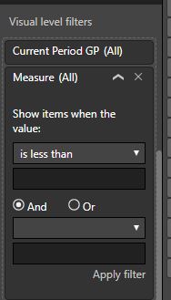 Solved: How to add visual filter if the criteria is measur ...