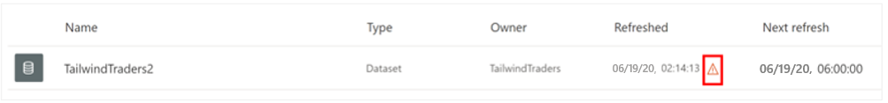 View refresh error message in power bi service wit... - Microsoft ...