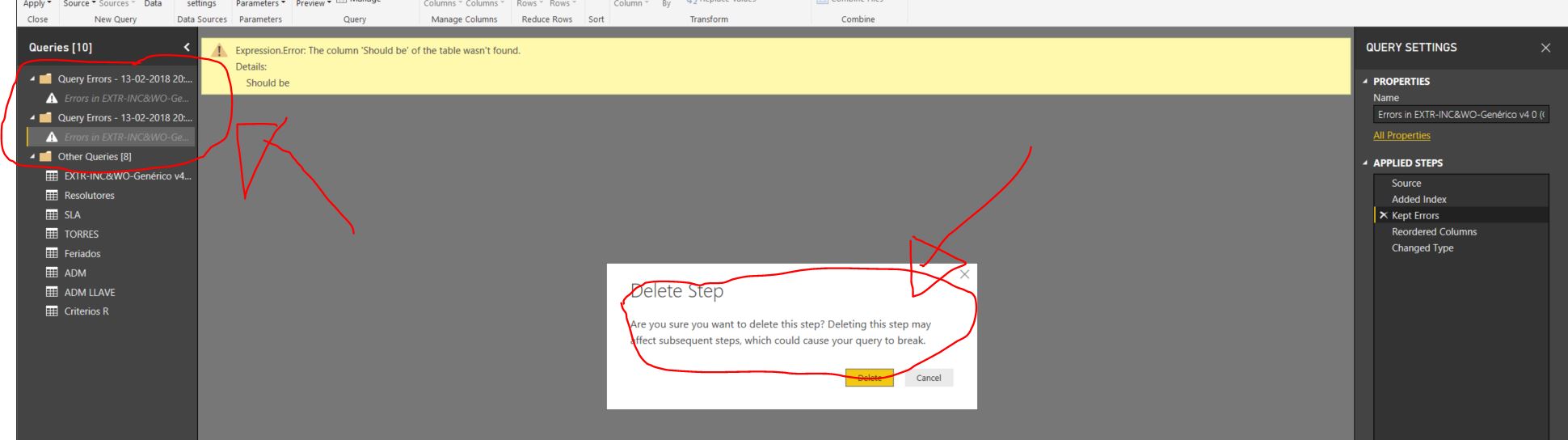 delete query error history????? - Microsoft Fabric Community
