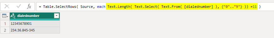 Filter rows based on length in Power Query - Microsoft Fabric Community