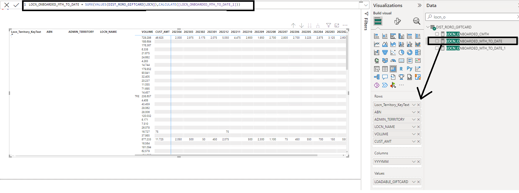 Calculated measure in the rows in Matrix visual - Microsoft Fabric ...