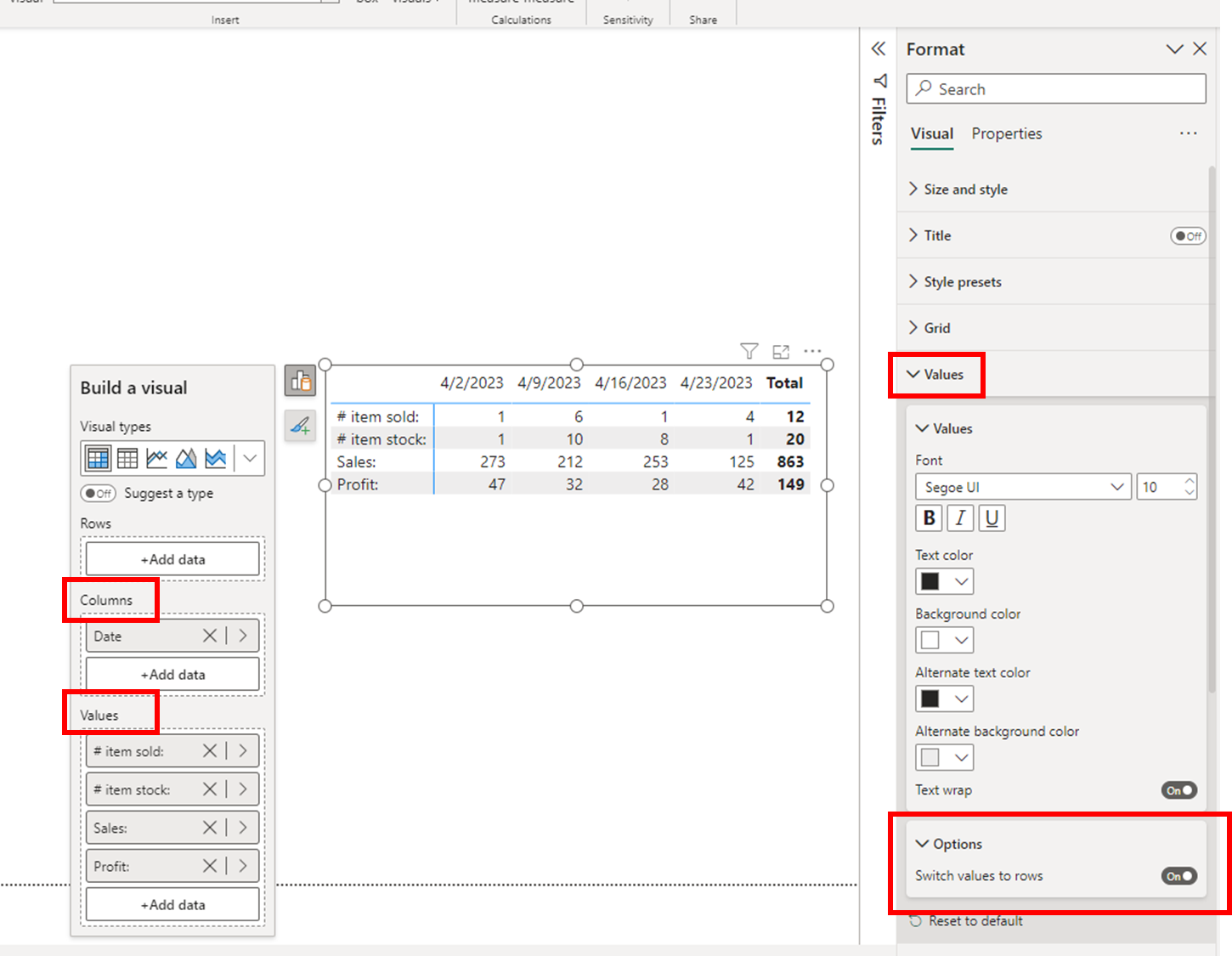 Get the dax values into a table microsoft fabric community