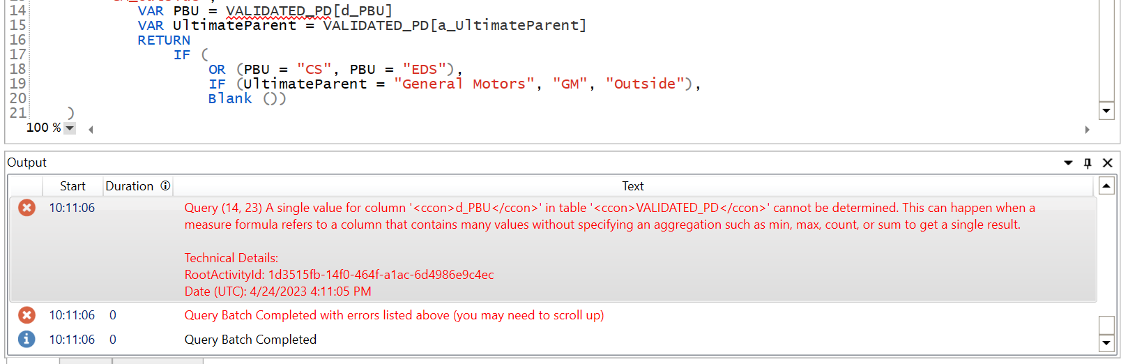 A single value for column cannot be determined. Th... - Microsoft ...