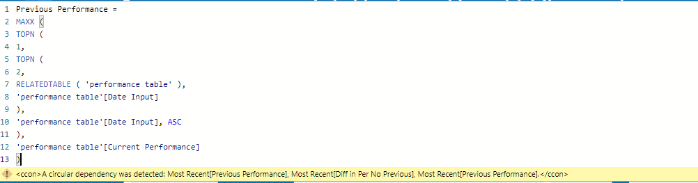 Solved: DAX - Calculating Previous Record from another Tab ...