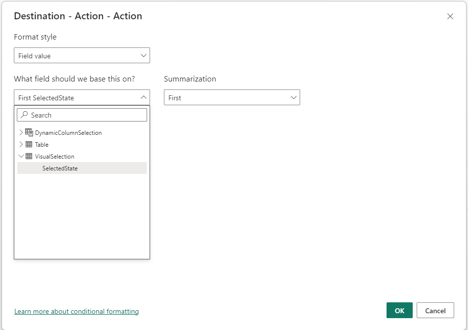 Solved: column based on selection - Microsoft Fabric Community