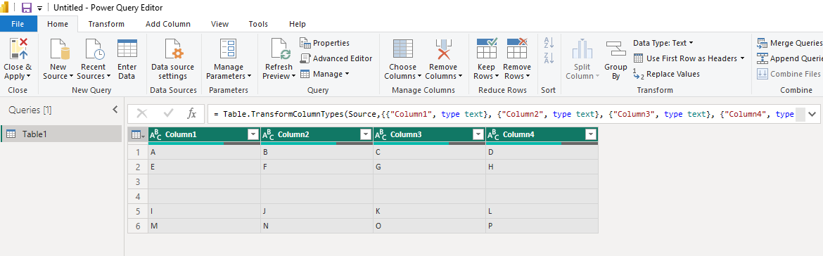 Removing empty cells in a table row - Microsoft Fabric Community