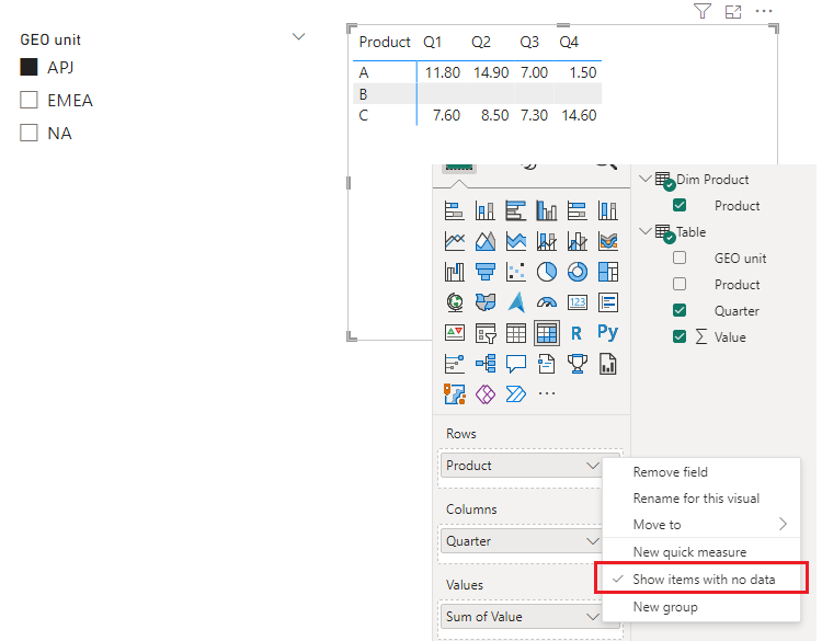 Solved: Re: How to keep row header when no data - Microsoft Fabric ...