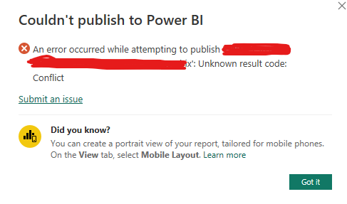 Getting error while cloning the report using power... - Microsoft ...