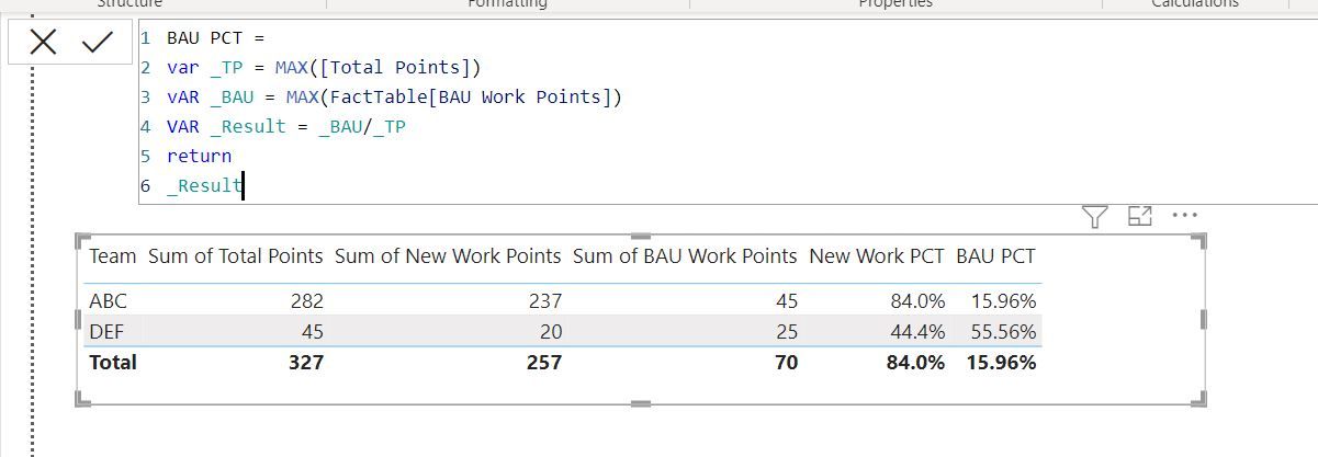 Solved: I need help on how to calculate a percentage - Microsoft Fabric ...