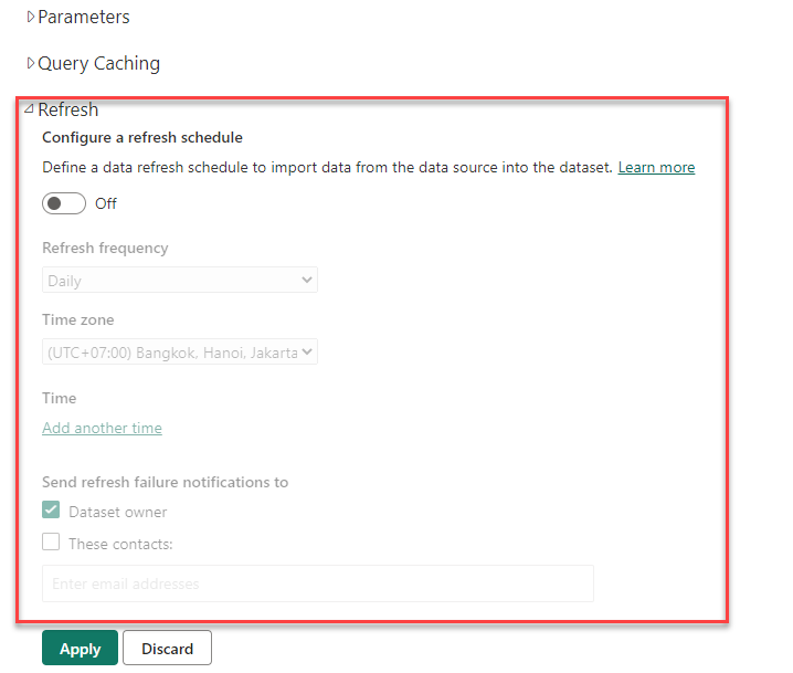 Default time Power BI refresh - Microsoft Fabric Community
