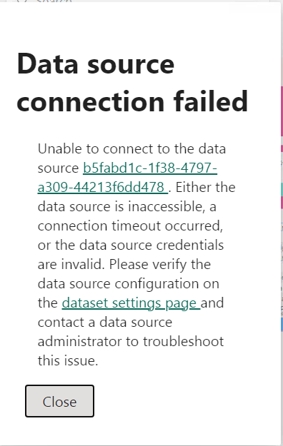 Error: "Unable to connect to the data source" - DA... - Microsoft ...