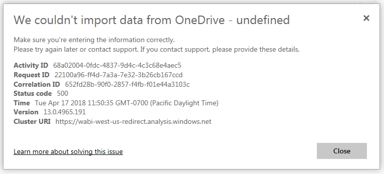 cannot import Excel file to Power BI - Microsoft Fabric Community