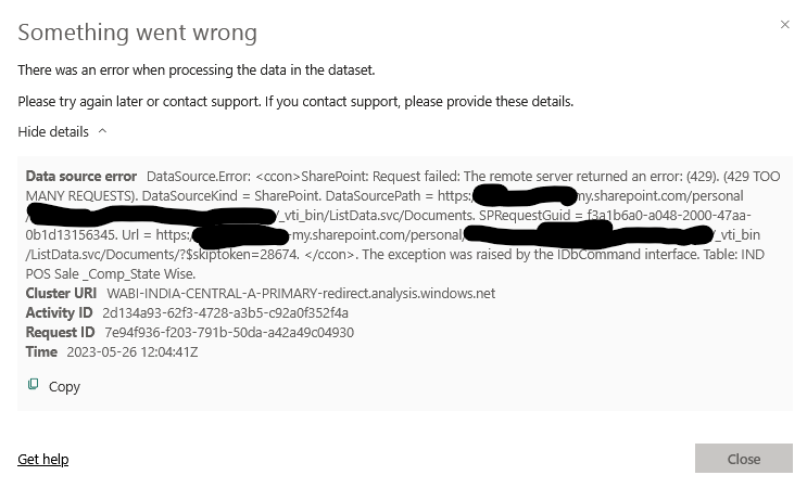 [Issue] Online Refresh with Sharepoint source - Microsoft Fabric Community