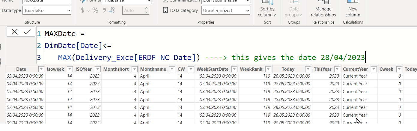 Solved: MaxDate Issue Calculated Column - Microsoft Fabric Community