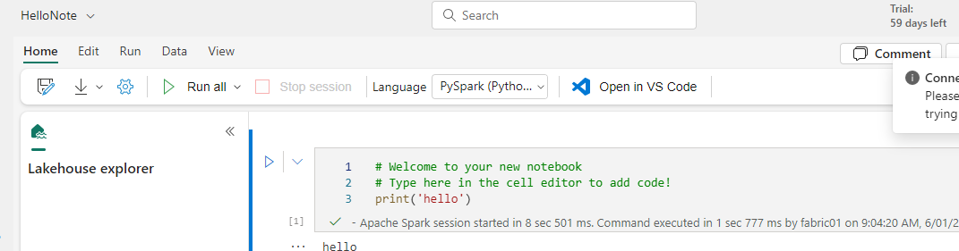 Re: Pipeline gets error when run Notebook. - Microsoft Fabric Community