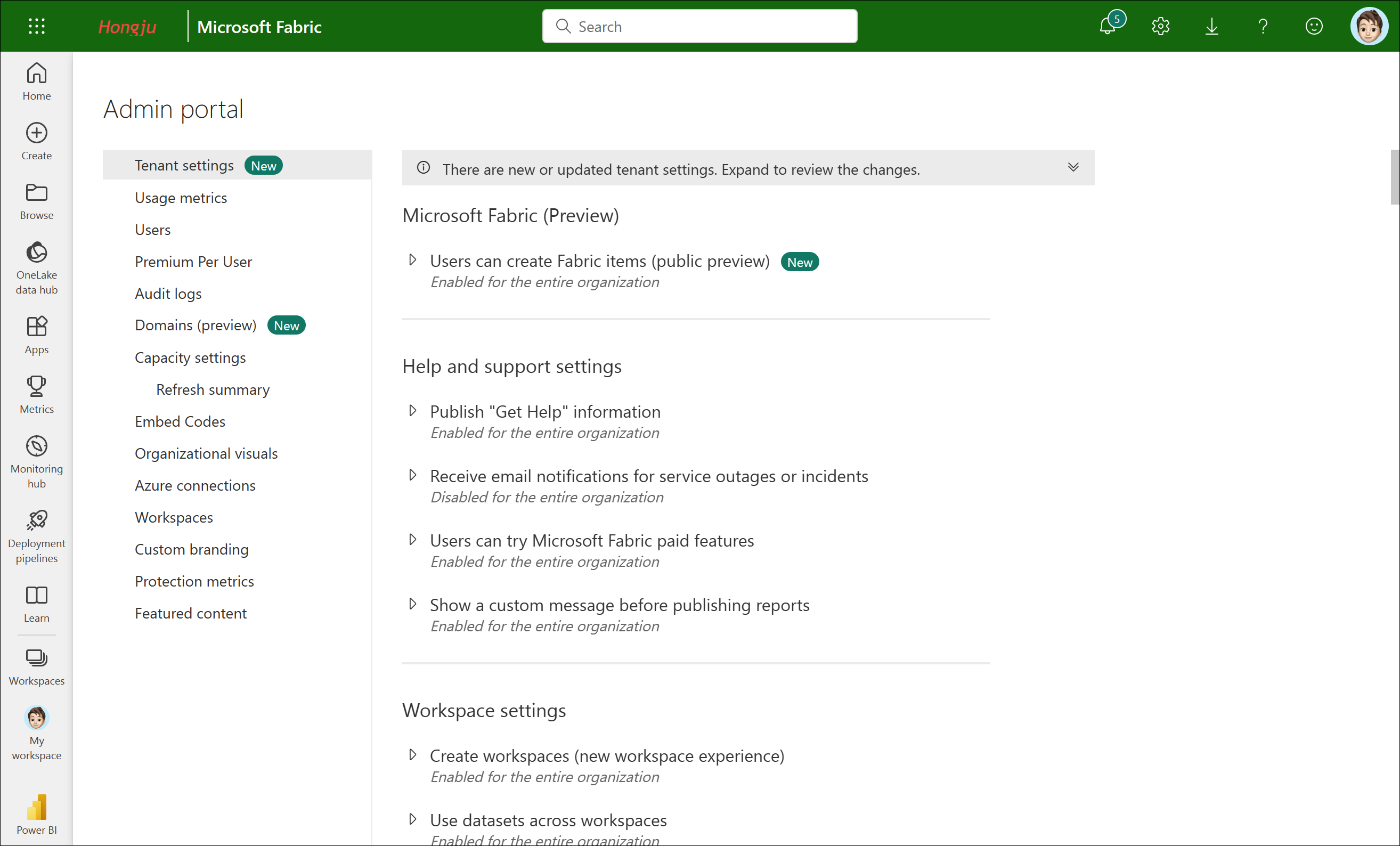 A typo for 'New' in the admin portal - Microsoft Fabric Community
