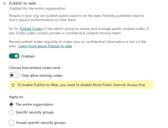 Solved: Publish to Web not working - Microsoft Fabric Community