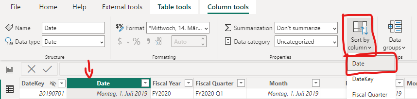 How can I change the sorting of a table column to ... - Microsoft ...