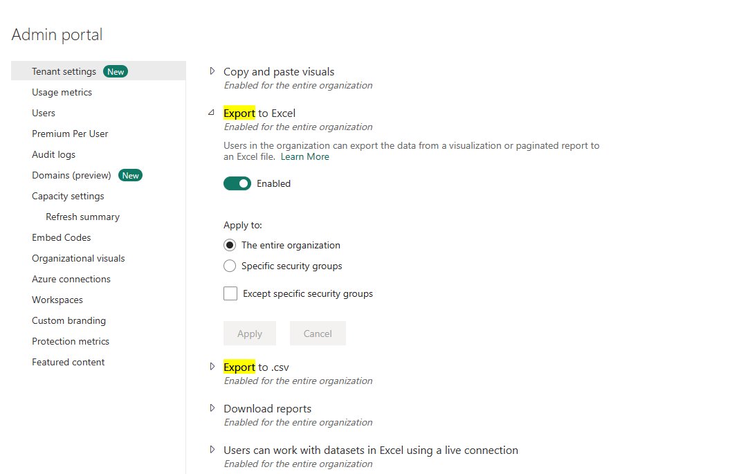 Exporting Power BI Data - Microsoft Fabric Community