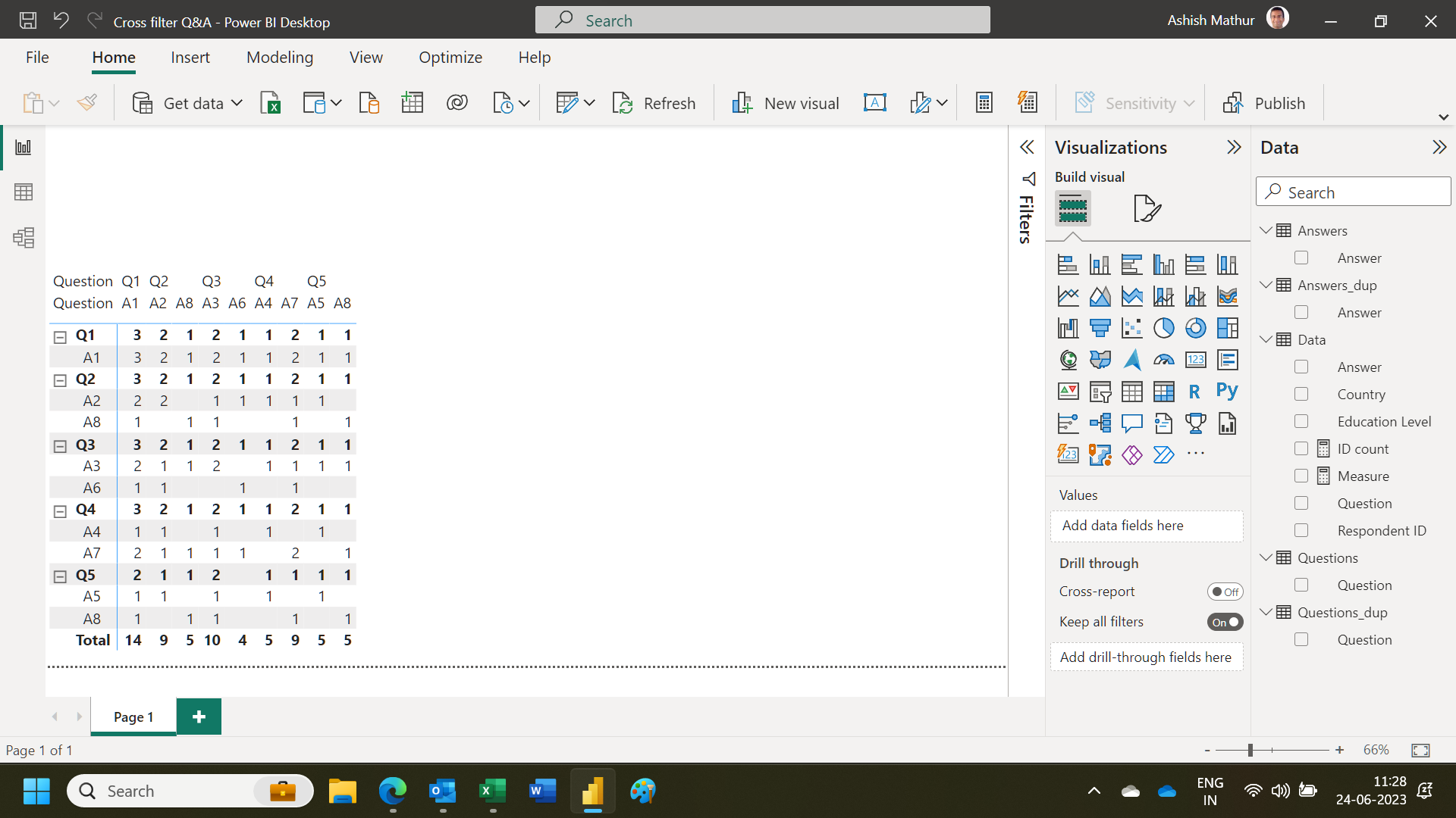 Interaction between filtered visuals - Microsoft Fabric Community