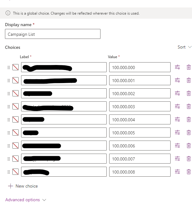 Data in table displaying value instead of label fr... - Microsoft ...