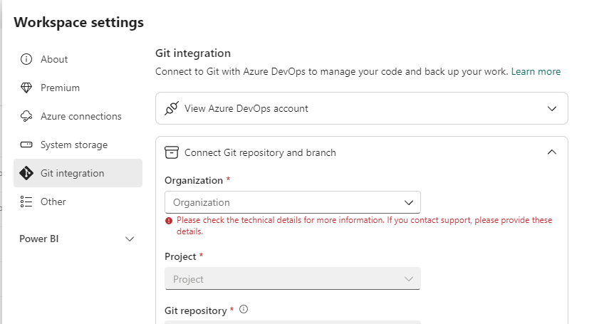 Error with Git Integration - Microsoft Fabric Community