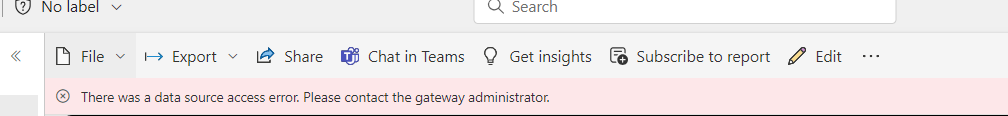 There was a data source access error.... - Microsoft Fabric Community